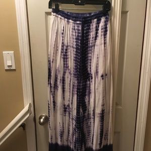 Blue/purple tie dye maxi skirt